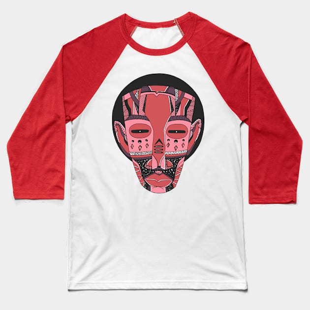 Ambrose African Mask No 3 Baseball T-Shirt by kenallouis